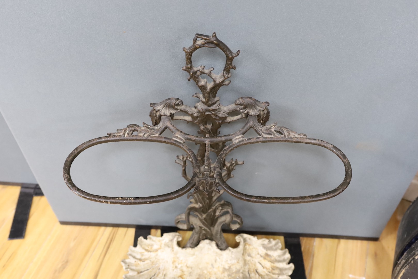 A Victorian cast iron ‘Neptune’ pattern stick stand 80cm